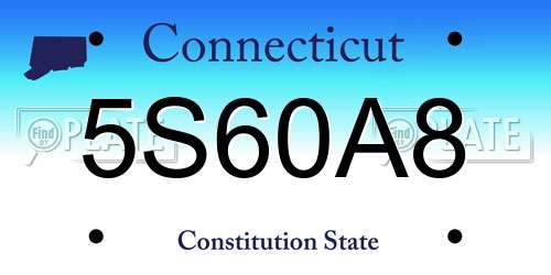 5S60A8 Connecticut License Plate