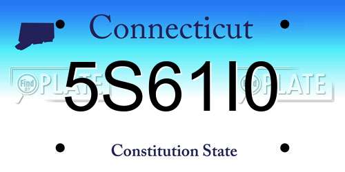 5S61I0 Connecticut License Plate