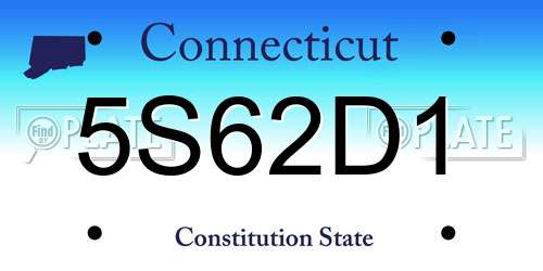 5S62D1 Connecticut License Plate