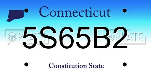 5S65B2 Connecticut License Plate