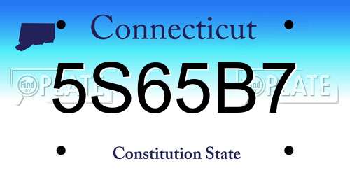 5S65B7 Connecticut License Plate