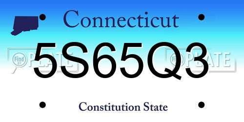 5S65Q3 Connecticut License Plate