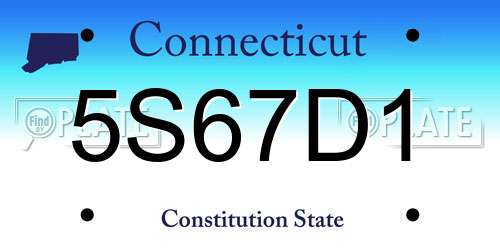 5S67D1 Connecticut License Plate