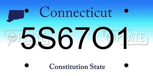 5S67O1 Connecticut License Plate