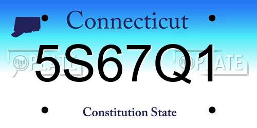 5S67Q1 Connecticut License Plate