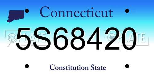 5S68420 Connecticut License Plate