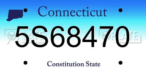 5S68470 Connecticut License Plate