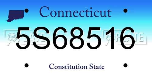 5S68516 Connecticut License Plate