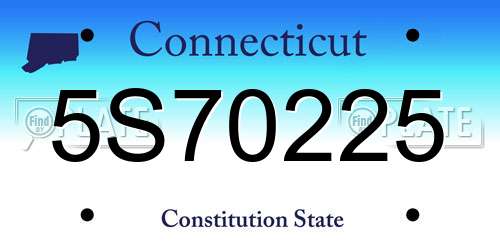 5S70225 Connecticut License Plate