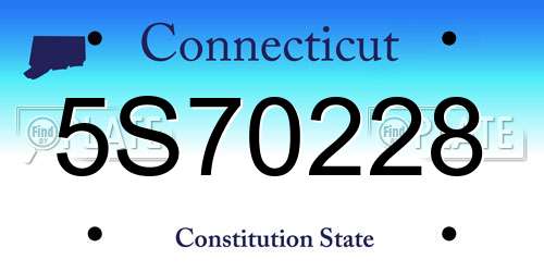 5S70228 Connecticut License Plate