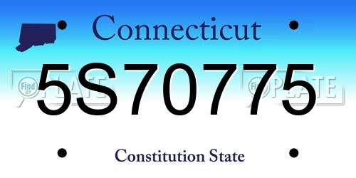 5S70775 Connecticut License Plate