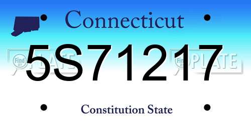 5S71217 Connecticut License Plate