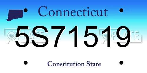 5S71519 Connecticut License Plate