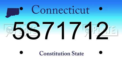 5S71712 Connecticut License Plate