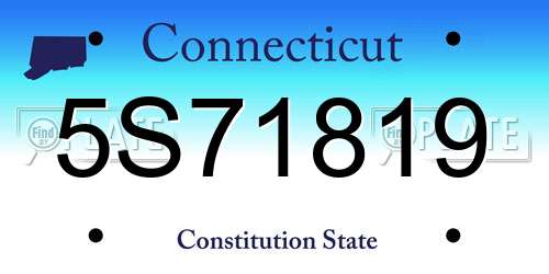 5S71819 Connecticut License Plate