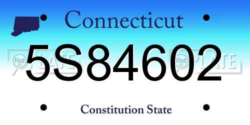5S84602 Connecticut License Plate