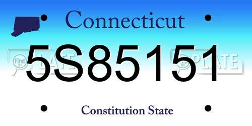 5S85151 Connecticut License Plate