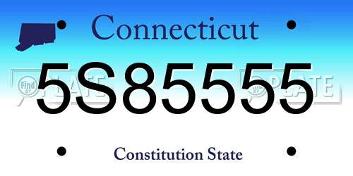 5S85555 Connecticut License Plate