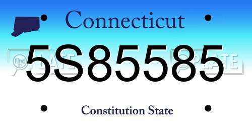 5S85585 Connecticut License Plate