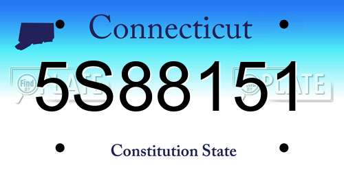 5S88151 Connecticut License Plate