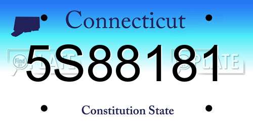 5S88181 Connecticut License Plate