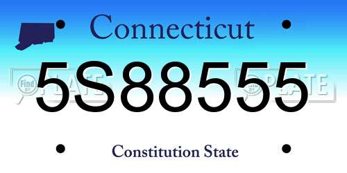 5S88555 Connecticut License Plate