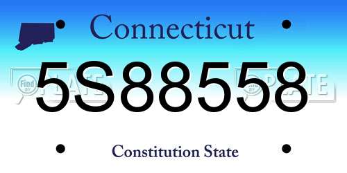 5S88558 Connecticut License Plate