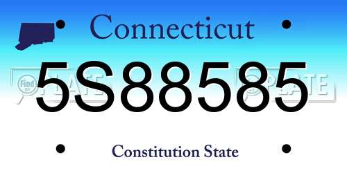 5S88585 Connecticut License Plate