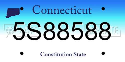 5S88588 Connecticut License Plate