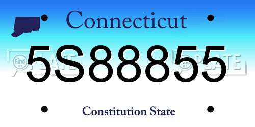 5S88855 Connecticut License Plate