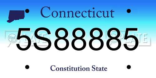 5S88885 Connecticut License Plate