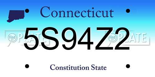 5S94Z2 Connecticut License Plate