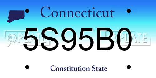 5S95B0 Connecticut License Plate