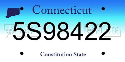 5S98422 Connecticut License Plate