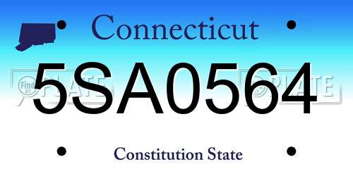 5SA0564 Connecticut License Plate