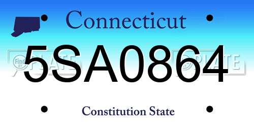 5SA0864 Connecticut License Plate
