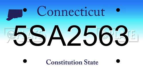 5SA2563 Connecticut License Plate
