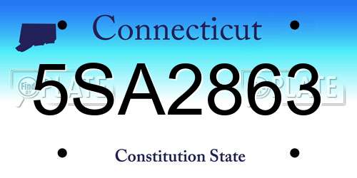 5SA2863 Connecticut License Plate