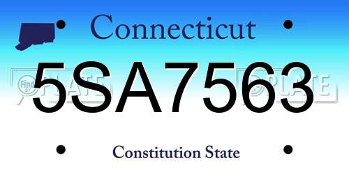 5SA7563 Connecticut License Plate