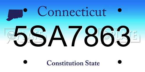5SA7863 Connecticut License Plate