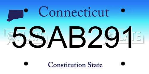 5SAB291 Connecticut License Plate