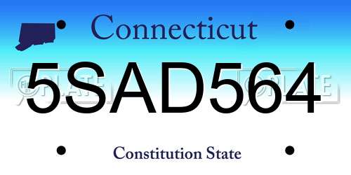5SAD564 Connecticut License Plate