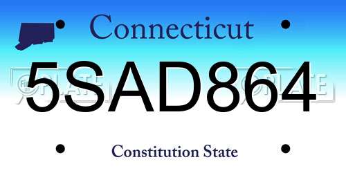 5SAD864 Connecticut License Plate