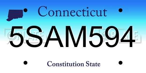 5SAM594 Connecticut License Plate