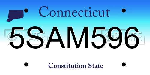 5SAM596 Connecticut License Plate