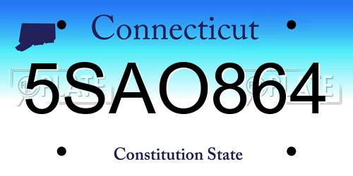 5SAO864 Connecticut License Plate
