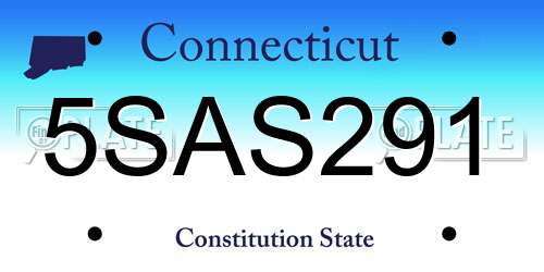 5SAS291 Connecticut License Plate