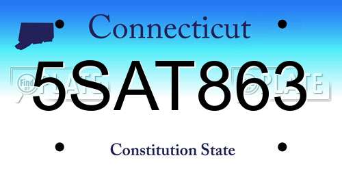 5SAT863 Connecticut License Plate