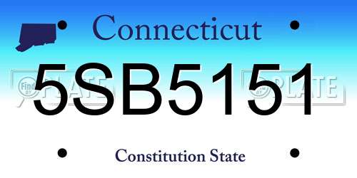 5SB5151 Connecticut License Plate