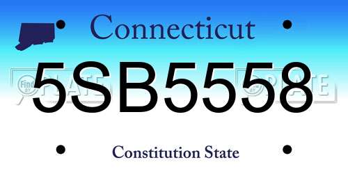 5SB5558 Connecticut License Plate